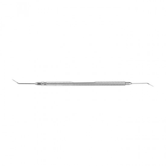 Flattened plate at distal tip to aid in the elevation of the nucleus within the anterior chamber.