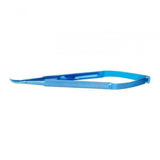 Needle Holder, Curved, W/Lock, Delicate, Titanium
